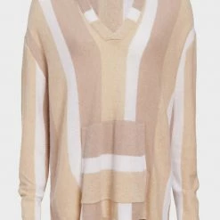 Hot Sale 🔔 White + Warren Cashmere Striped Baja Hoodie 🥰 7 White + Warren Cashmere Striped Baja Hoodie