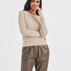 White + Warren Cotton Shrunken Thermal Crewneck