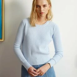 Deals 💯 White + Warren Cotton Shrunken Thermal Crewneck Sweaters ❤️ 6 White + Warren Cotton Shrunken Thermal Crewneck Sweaters