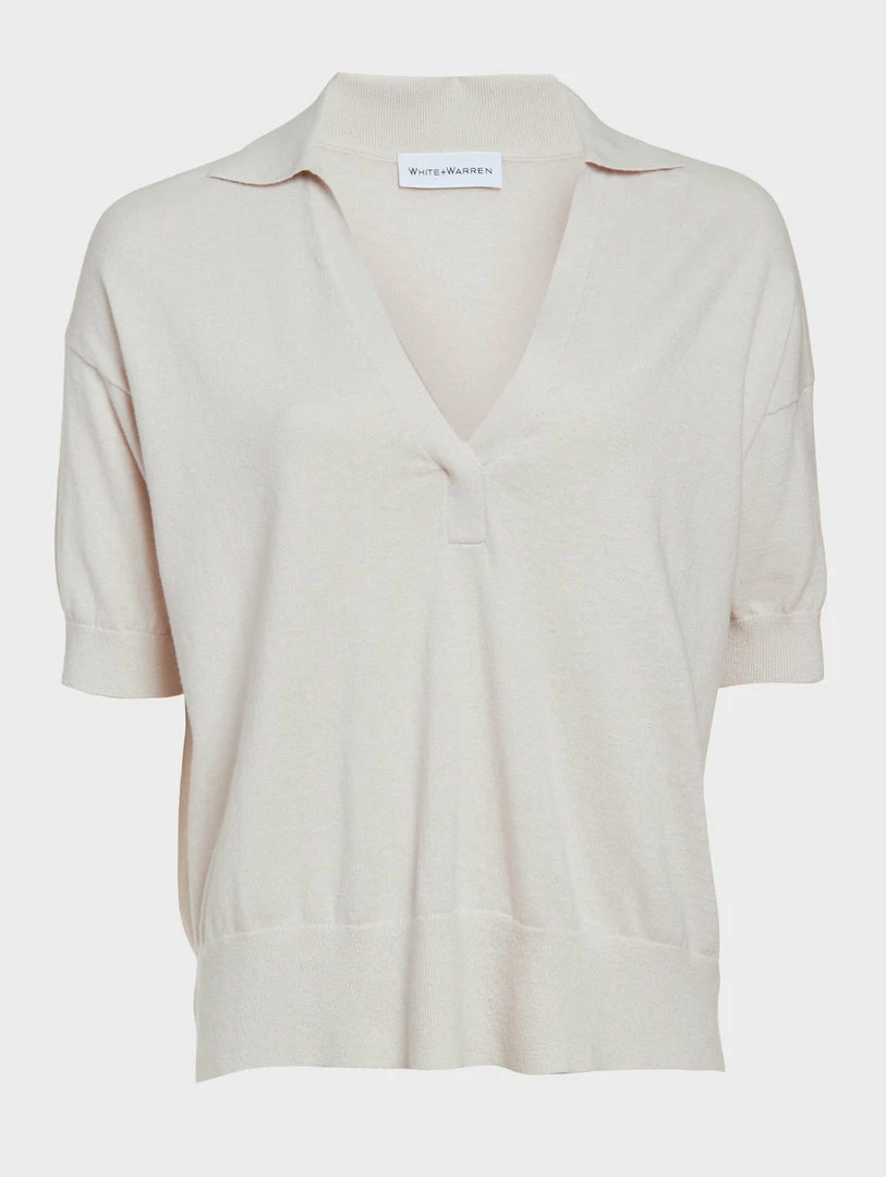 Coupon ๐ฅ White + Warren Cotton Cashmere Polo Top โค๏ธ 4 White + Warren Cotton Cashmere Polo Top