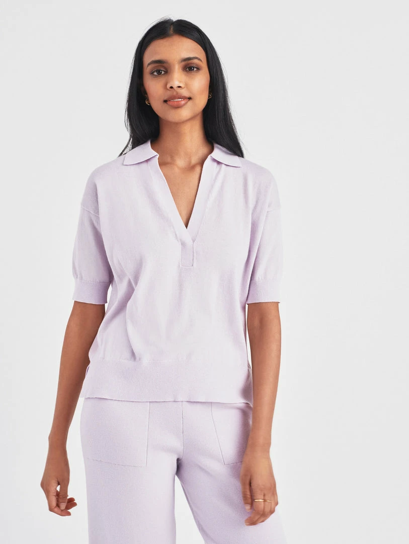 Deals β White + Warren Cotton Cashmere Polo Top Sweaters 𧨠1 White + Warren Cotton Cashmere Polo Top Sweaters