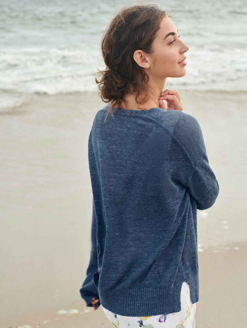 Buy 🥰 White + Warren Linen Easy V Neck 😀 7 White + Warren Linen Easy V Neck