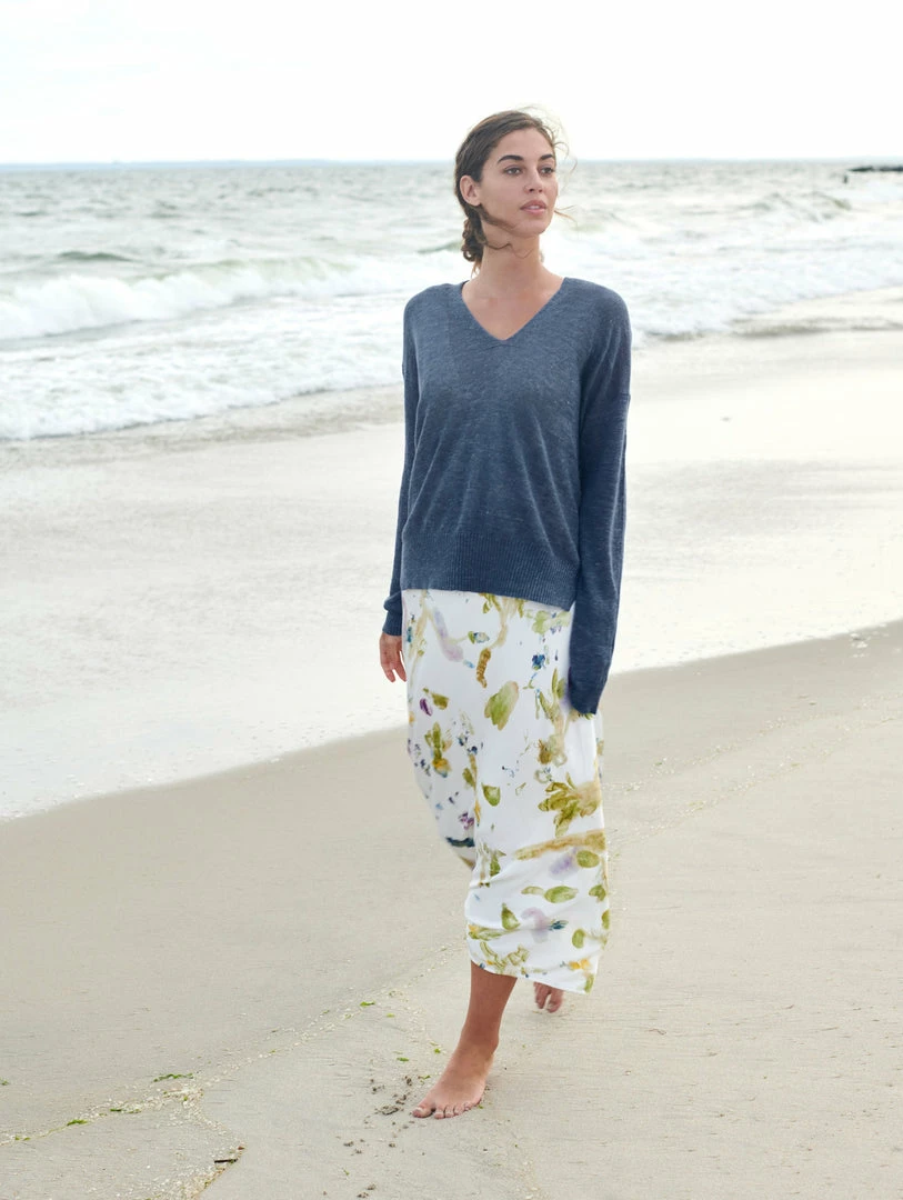 Buy 🥰 White + Warren Linen Easy V Neck 😀 2 White + Warren Linen Easy V Neck