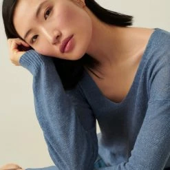 Buy 🥰 White + Warren Linen Easy V Neck 😀 12 White + Warren Linen Easy V Neck