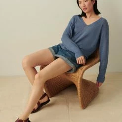 Buy 🥰 White + Warren Linen Easy V Neck 😀 11 White + Warren Linen Easy V Neck