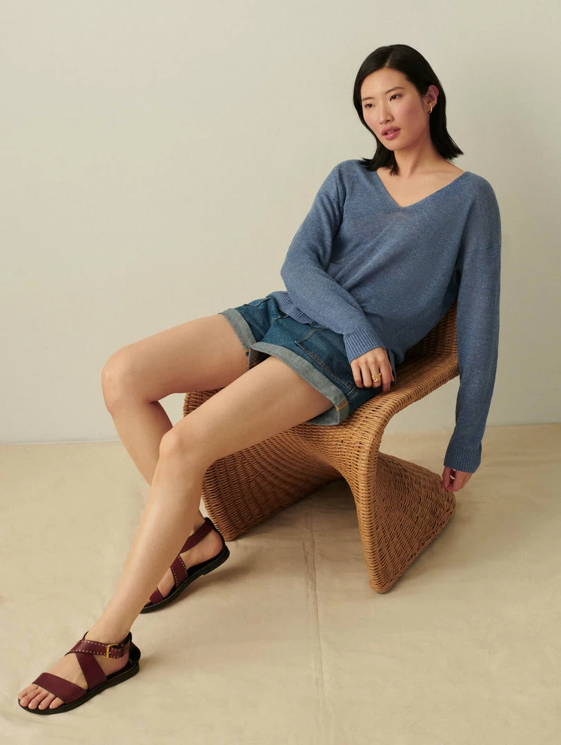 Buy 🥰 White + Warren Linen Easy V Neck 😀 3 White + Warren Linen Easy V Neck