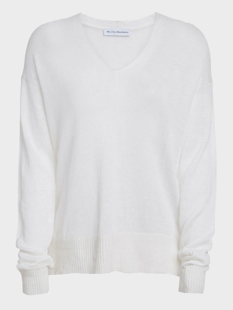Discount ⌛ White + Warren Linen Easy V Neck Best-Sellers 🛒 6 White + Warren Linen Easy V Neck Best-Sellers