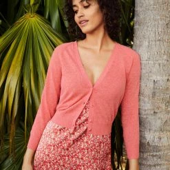 White + Warren Linen Blend Shrunken Cardigan