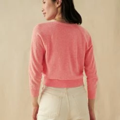 White + Warren Linen Blend Shrunken Cardigan