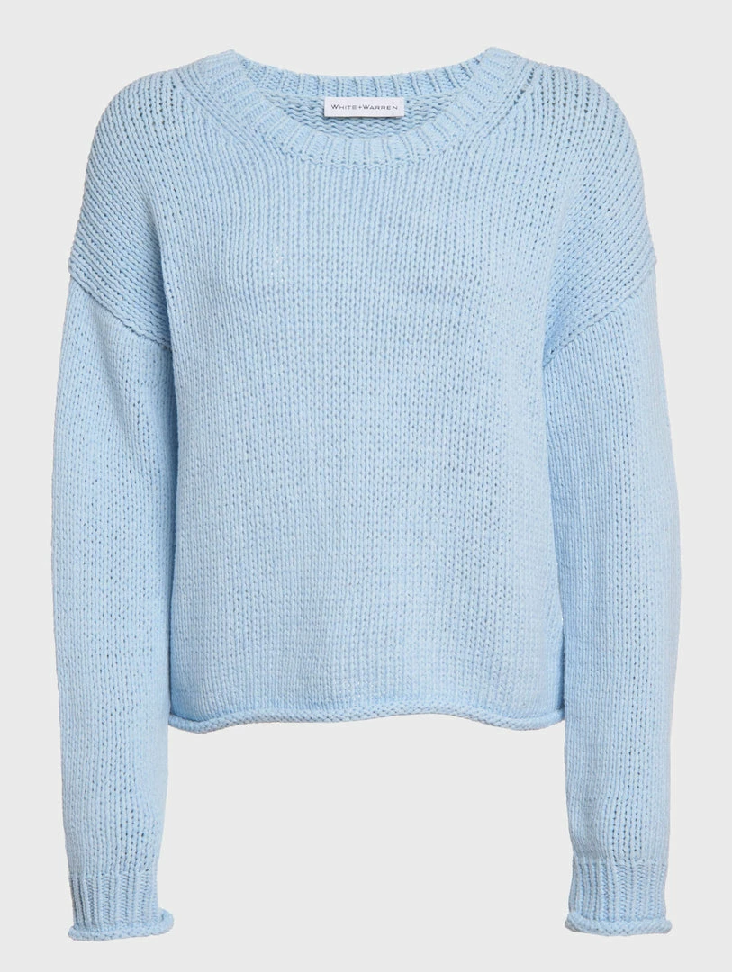 Best Sale ⌛ White + Warren Italian Recycled Cotton Cropped Crewneck 🎉 6 White + Warren Italian Recycled Cotton Cropped Crewneck