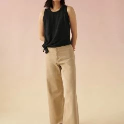 White + Warren Linen Slub Side Tie Tank