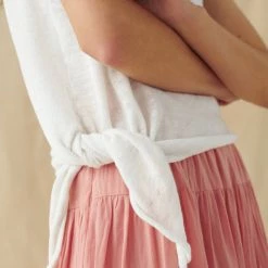 New 😍 White + Warren Linen Slub Side Tie Tank Vacation Wardrobe 🔥 8 White + Warren Linen Slub Side Tie Tank Vacation Wardrobe