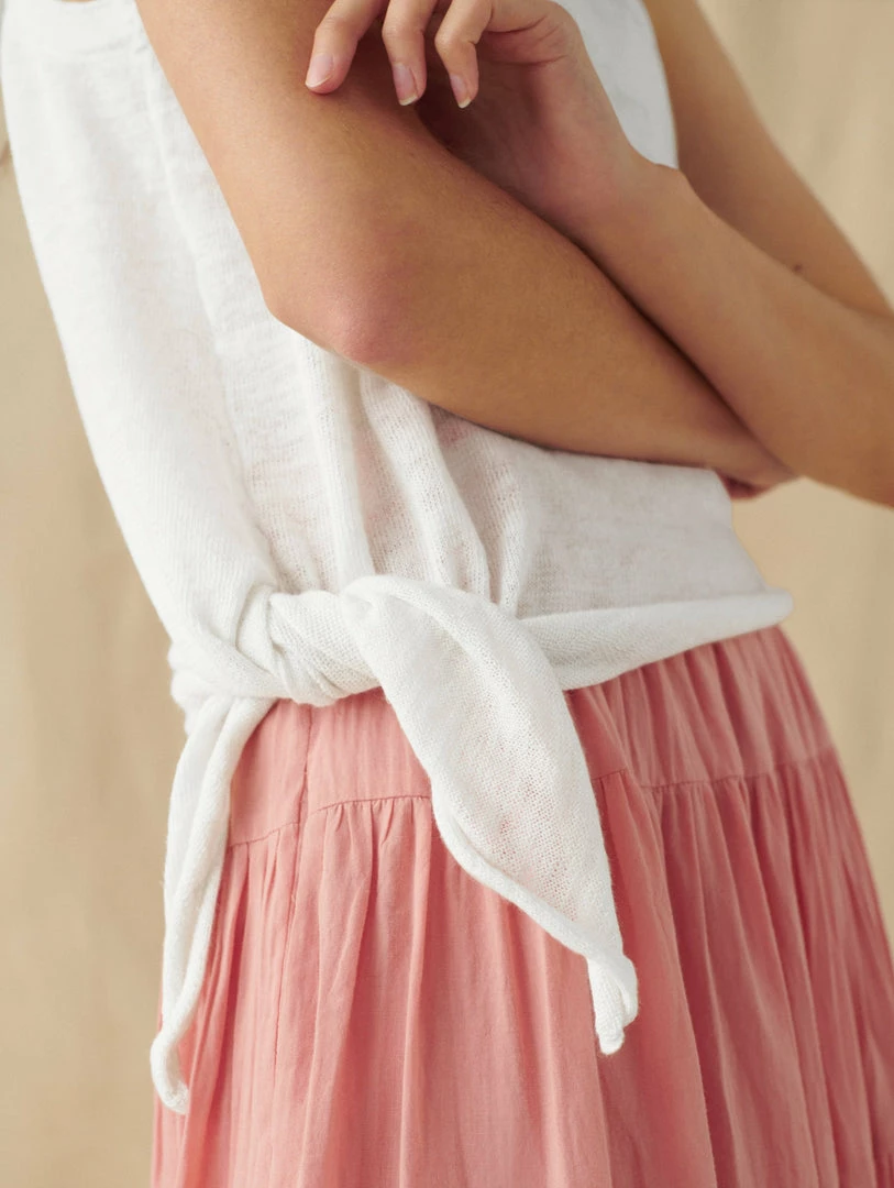New 😍 White + Warren Linen Slub Side Tie Tank Vacation Wardrobe 🔥 4 White + Warren Linen Slub Side Tie Tank Vacation Wardrobe