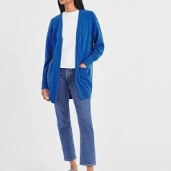 White + Warren Cashmere Patch Pocket Open Cardigan