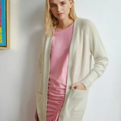 White + Warren Cashmere Patch Pocket Open Cardigan Cardigans