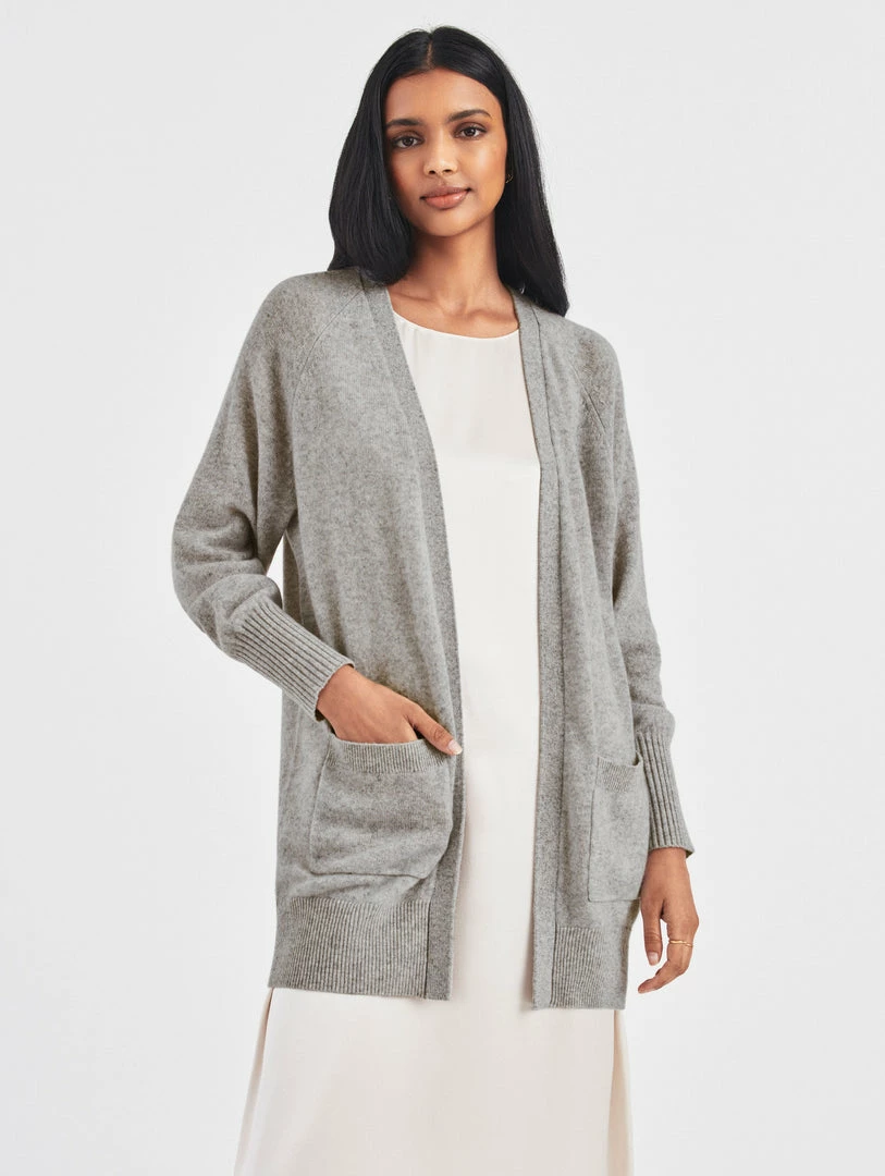 Hot Sale 😀 White + Warren Cashmere Patch Pocket Open Cardigan Cardigans 🎁 1 White + Warren Cashmere Patch Pocket Open Cardigan Cardigans