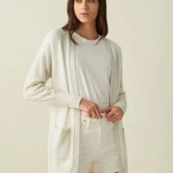 White + Warren Cashmere Patch Pocket Open Cardigan Cardigans