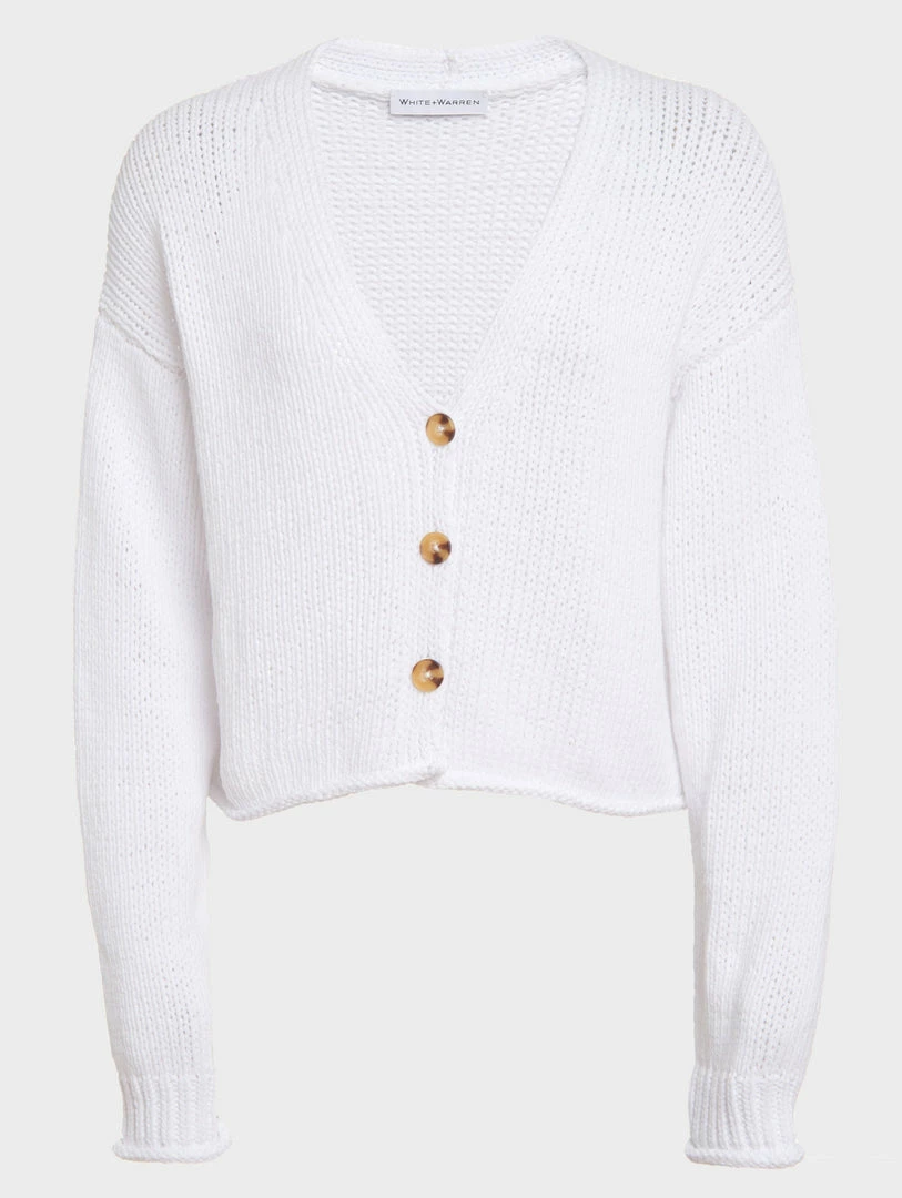 Brand new โค๏ธ White + Warren Italian Recycled Cotton Cropped Cardigan ๐ 6 White + Warren Italian Recycled Cotton Cropped Cardigan