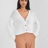 White + Warren Italian Recycled Cotton Cropped Cardigan