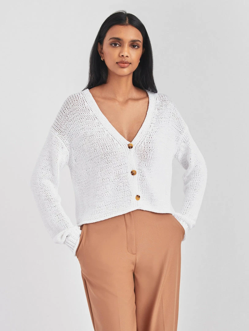 Brand new โค๏ธ White + Warren Italian Recycled Cotton Cropped Cardigan ๐ 1 White + Warren Italian Recycled Cotton Cropped Cardigan