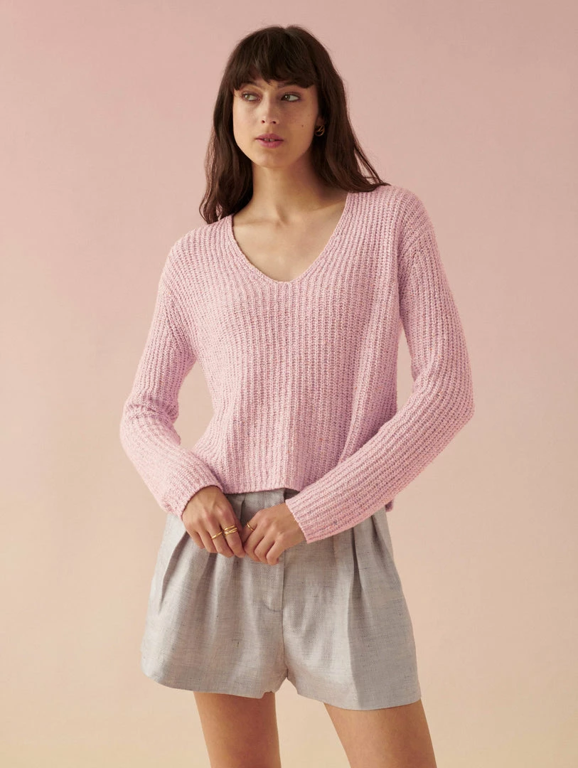 Wholesale ✔️ White + Warren Cotton Linen Marled V Neck 🌞 Summer Staples ⌛ 1 White + Warren Cotton Linen Marled V Neck Summer Staples