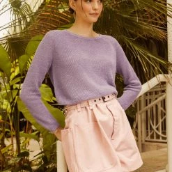 White + Warren Linen Ribbed Crewneck