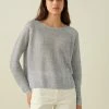White + Warren Linen Ribbed Crewneck