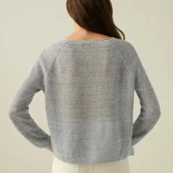 Top 10 🎁 White + Warren Linen Ribbed Crewneck 👏 8 White + Warren Linen Ribbed Crewneck