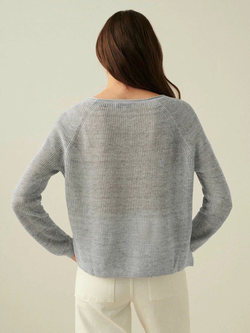 Top 10 🎁 White + Warren Linen Ribbed Crewneck 👏 4 White + Warren Linen Ribbed Crewneck