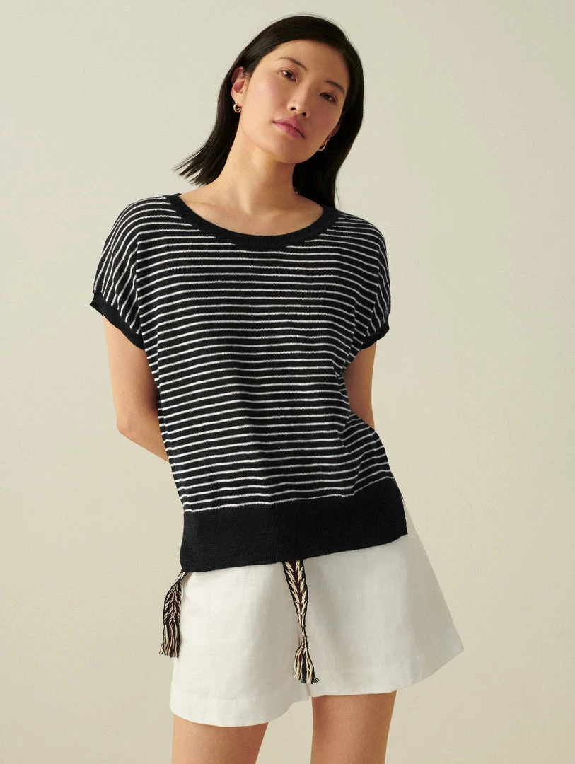 Top 10 β White + Warren Vacation Wardrobe Linen Slub Striped Tee π₯ 2 White + Warren Vacation Wardrobe Linen Slub Striped Tee