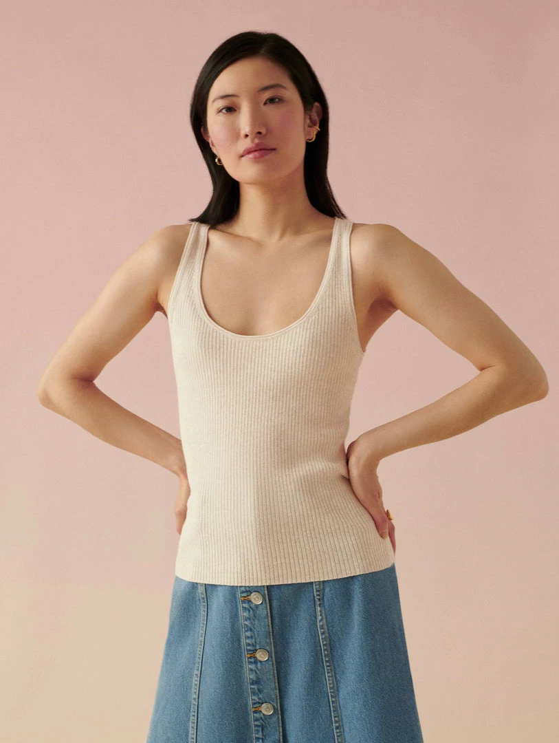 Deals ✨ White + Warren Vacation Wardrobe Linen Blend Ribbed Tank ✨ 2 White + Warren Vacation Wardrobe Linen Blend Ribbed Tank