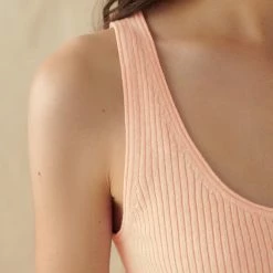 White + Warren Linen Blend Ribbed Tank