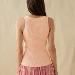 White + Warren Linen Blend Ribbed Tank