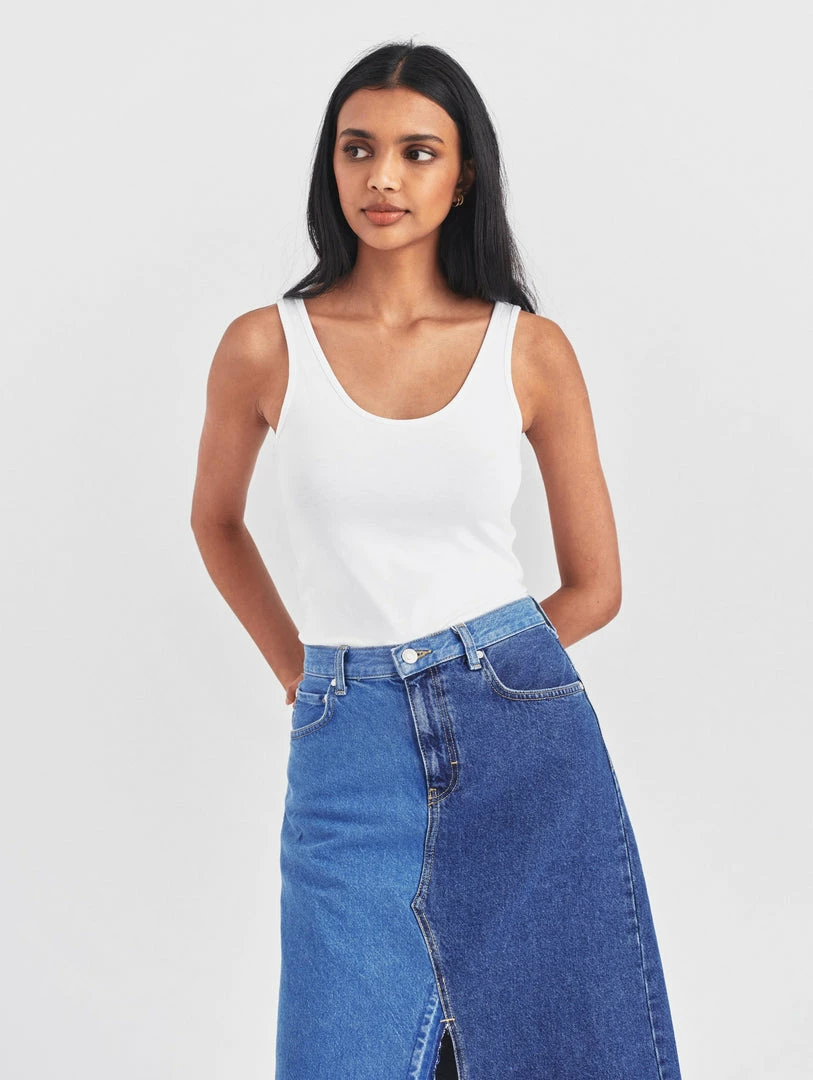 Best Sale ⌛ White + Warren Tops + Tees Cotton Modal Tank Top ⭐ 2 White + Warren Tops + Tees Cotton Modal Tank Top