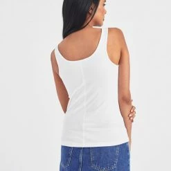 Best Sale ⌛ White + Warren Tops + Tees Cotton Modal Tank Top ⭐ 5 White + Warren Tops + Tees Cotton Modal Tank Top