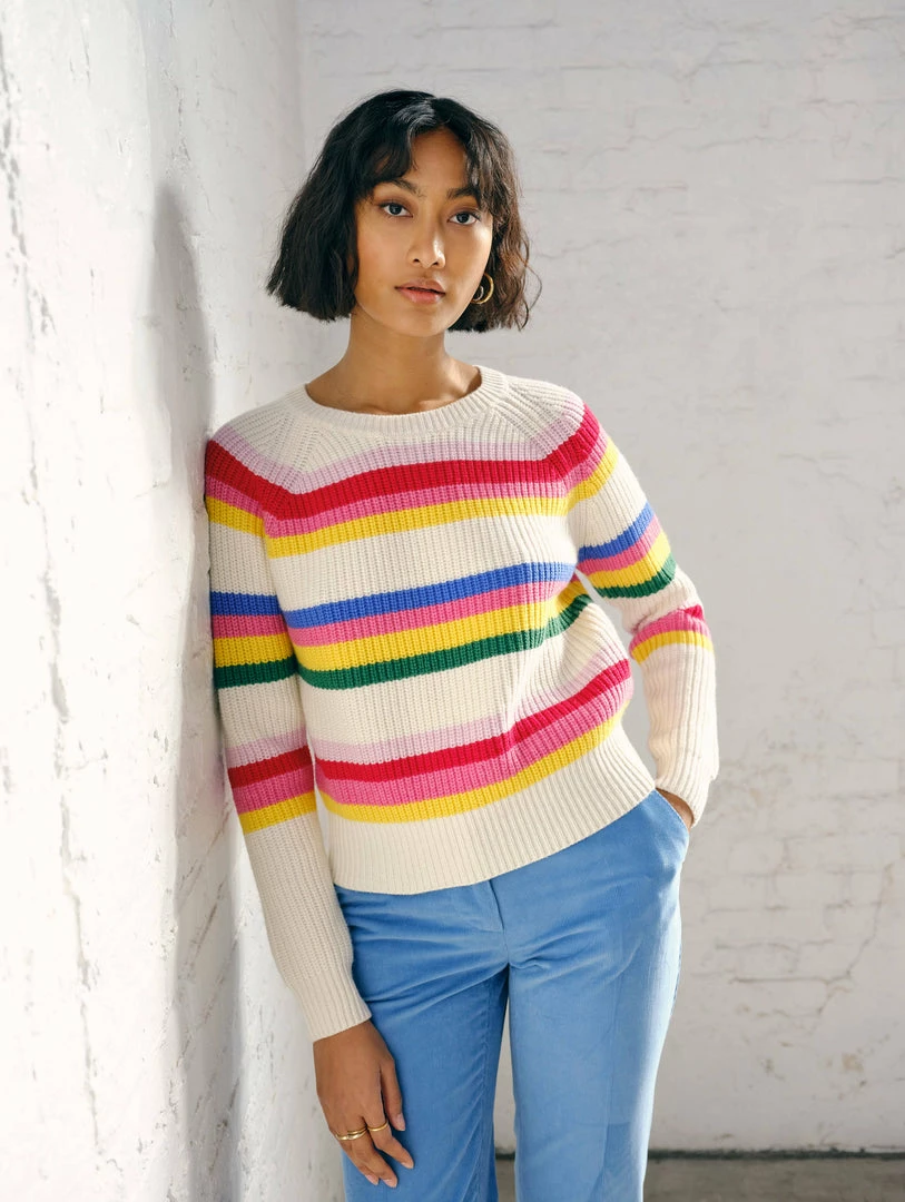 Coupon ✨ White + Warren Pattern Shop Cotton Striped Rib Crewneck ✨ 3 White + Warren Pattern Shop Cotton Striped Rib Crewneck