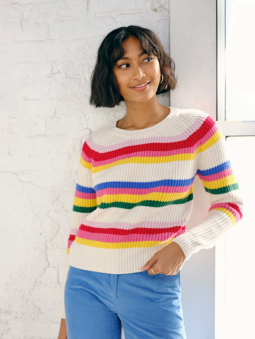 Coupon ✨ White + Warren Pattern Shop Cotton Striped Rib Crewneck ✨ 1 White + Warren Pattern Shop Cotton Striped Rib Crewneck