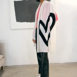 White + Warren Cashmere Heart Intarsia Travel Wrap