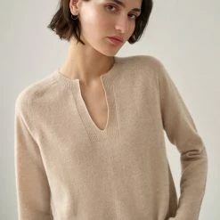 White + Warren Cashmere Split Neck Pullover Best-Sellers
