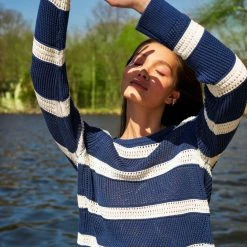 Best Sale ⌛ White + Warren Cotton Striped Mesh Crewneck ☀️ Summer Staples ⌛ 9 White + Warren Cotton Striped Mesh Crewneck Summer Staples