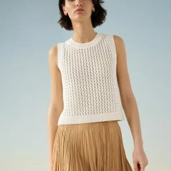 White + Warren Cotton Mesh Tank