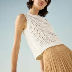 White + Warren Cotton Mesh Tank
