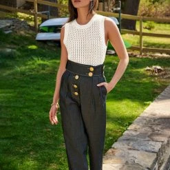 White + Warren Cotton Mesh Tank