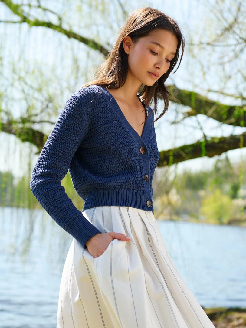 Cheapest 😉 White + Warren ☀️ Summer Staples Cotton Cropped Mesh Cardigan 💯 5 White + Warren Summer Staples Cotton Cropped Mesh Cardigan