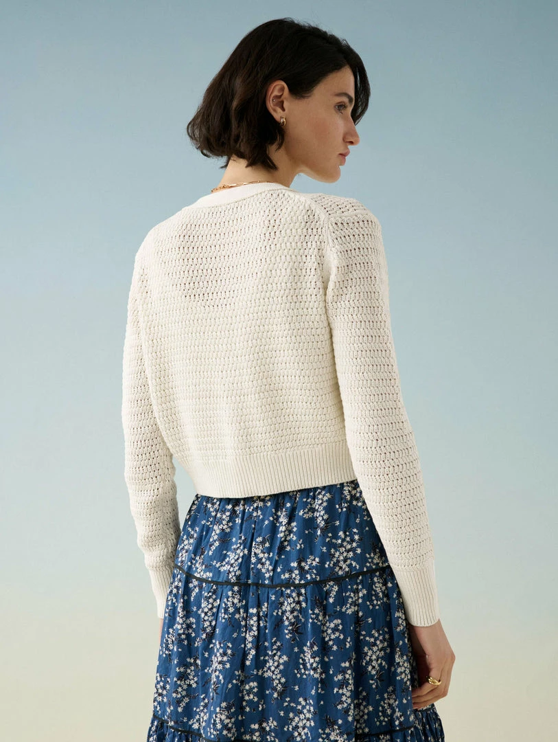 Top 10 😉 White + Warren Cotton Cropped Mesh Cardigan ✨ 8 White + Warren Cotton Cropped Mesh Cardigan