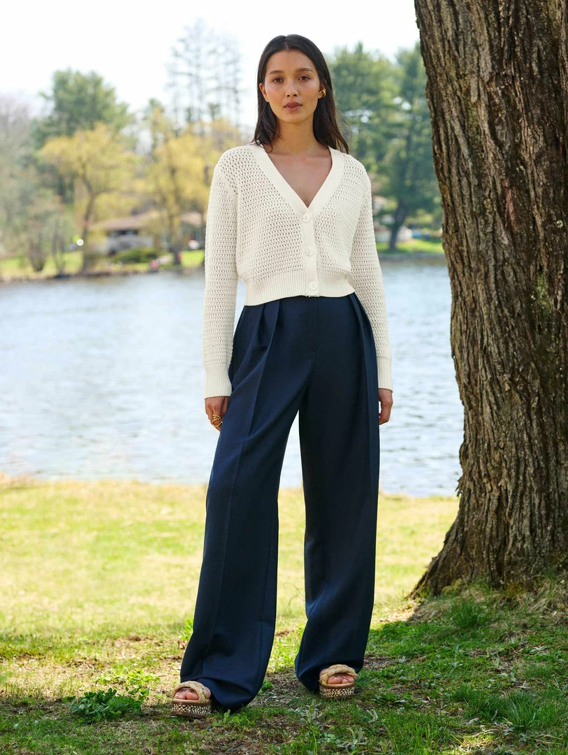 Top 10 😉 White + Warren Cotton Cropped Mesh Cardigan ✨ 3 White + Warren Cotton Cropped Mesh Cardigan