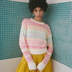 Deals 🎁 White + Warren Cotton Marled Striped Crewneck 🎉 9 White + Warren Cotton Marled Striped Crewneck