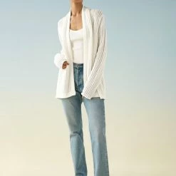 White + Warren Cotton Mesh Open Cardigan Summer Staples