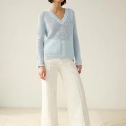 White + Warren Cotton Mesh V Neck Summer Staples