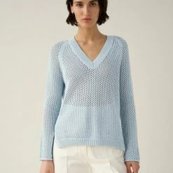 White + Warren Cotton Mesh V Neck Summer Staples